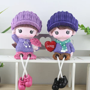 Nhà Mới Treo Chân Búp Bê Nhựa Trang Trí Hoạt Hình Sáng Tạo Cặp Đôi Búp Bê Trang Trí Nhà Cửa Quà Cưới 5.17 KJTI