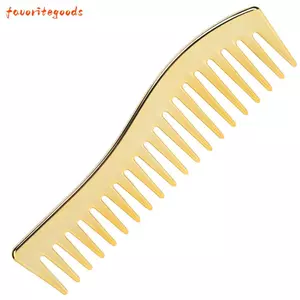 Lược đánh răng rộng FAVORITEGOODS, Lược gỡ rối màu vàng không tay cầm, dùng cho du lịch Thiết kế răng rộng cỡ lớn Lược Salon chuyên nghiệp Sử dụng tại nhà