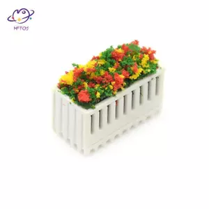 HFTOY Giường hoa Cây cảnh thu nhỏ Trang trí sân vườn cổ tích Phụ kiện nhà búp bê ~