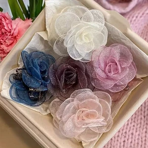 Siêu Cổ Tích Gạc Hoa Tóc Nổ Bên Kẹp Kích Thước Nhỏ Kẹp Đầu Hoa Cá Mập Kẹp Mũ Đội Đầu 26.5.19