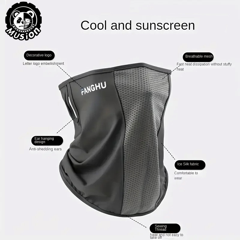 Musion Anti-UV Lưới thoáng khí Balaclava, Che mặt để đi xe đạp Xe máy Chạy bộ & Thể thao ngoài trời