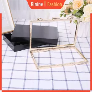KIN Hình Chữ Nhật Khung Kim Loại Hộp Ví Tay Cầm Cho Túi Xách DIY Túi Dạ Hội Ly Hợp Acc