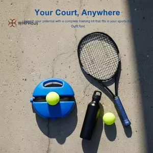 < WHPHous-t > Đế tập Tennis hạng nặng với 1 dây đàn hồi Bóng luyện tập Solo Hỗ trợ cho người mới bắt đầu Thiết bị trong nhà ngoài trời bền Đẹp