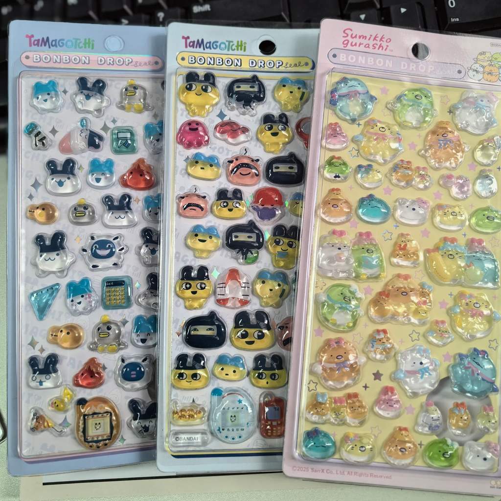 Sticker 3D Pha Lê Hình Sumikko Gurashi & Tamagotchi – Decal Dán Sổ Tay, Trang Trí DIY, Keo Cực Đẹp, Dễ Dán Cho Học Sinh