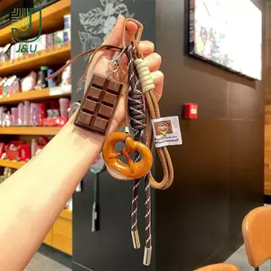 Dây bện Túi Mặt dây chuyền Móc khóa cao cấp Mặt dây chuyền nước kiềm dễ thương Bánh mì Ins Túi Mặt dây chuyền Mặt dây chuyền sô cô la