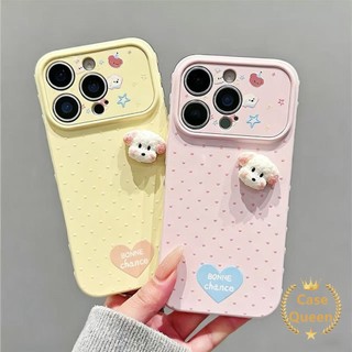 Tương thích cho iPhone 16 11 15 13 17 14 12 Pro Max XR X XS Max Air 7 8 Plus SE Full Màn Hình Màu Chấm Bi 3D Plus Dog Case
