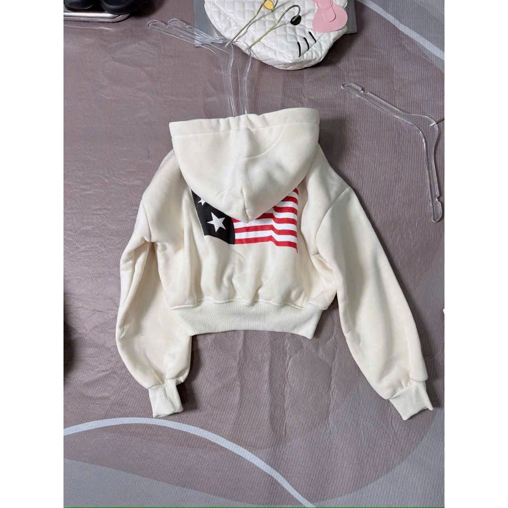 ( XẢ HÀNG ) Áo Hoodie Nỉ Mùa Đông Unisex Form Rộng Đẹp Giá Rẻ Vô Địch-Hình lá cờ mỹ - quanaao94