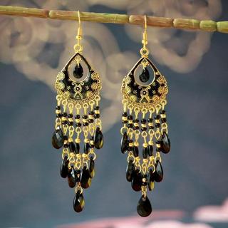 Bông tai hạt bohemian phong cách dân tộc mới, duyên dáng