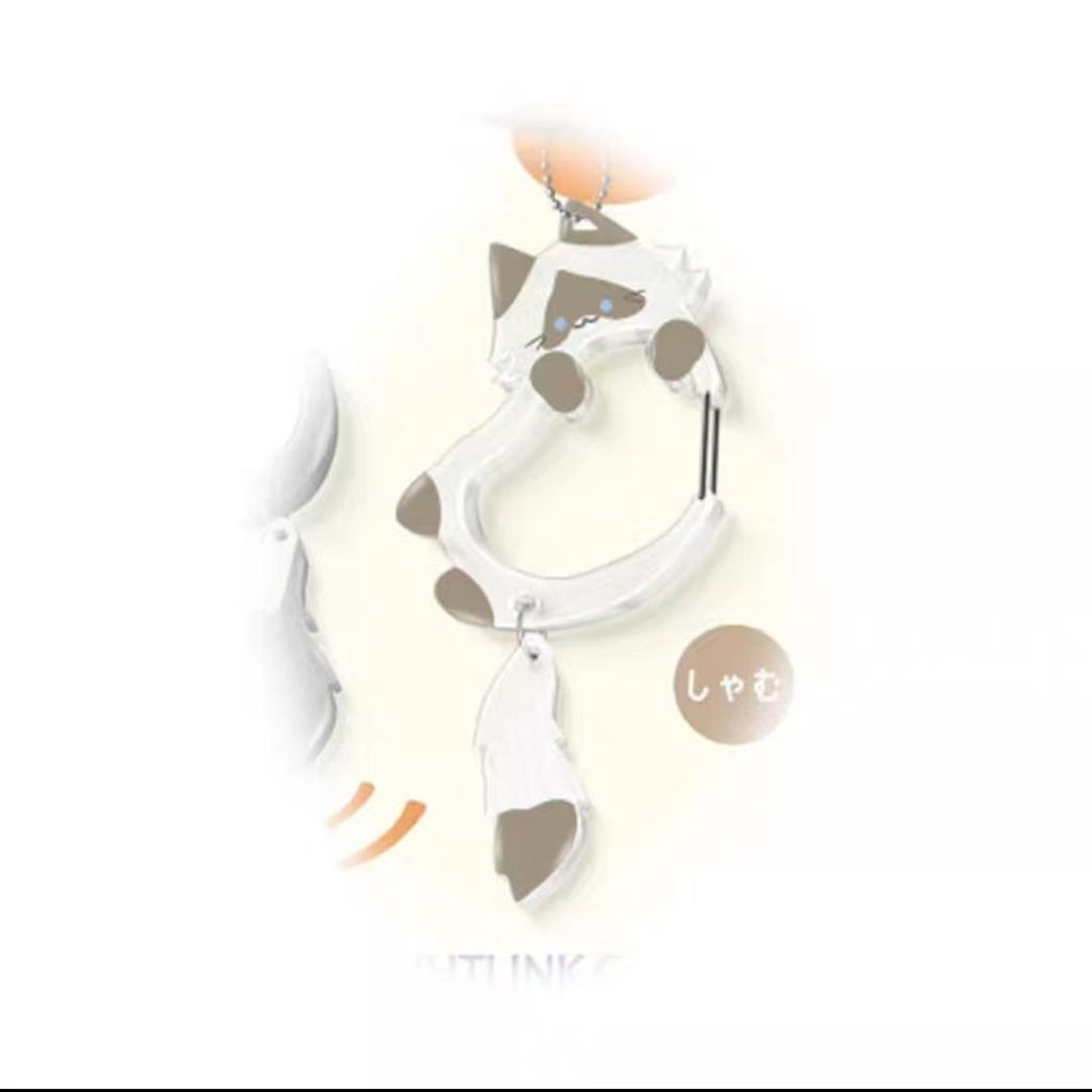 Đuôi Wagging Mèo Mặt Dây Chuyền Sanhua Mèo Hàng Hóa Điện Thoại Di Động Mèo Bò Dễ Thương Hành Lý Carabiner Acrylic Khóa