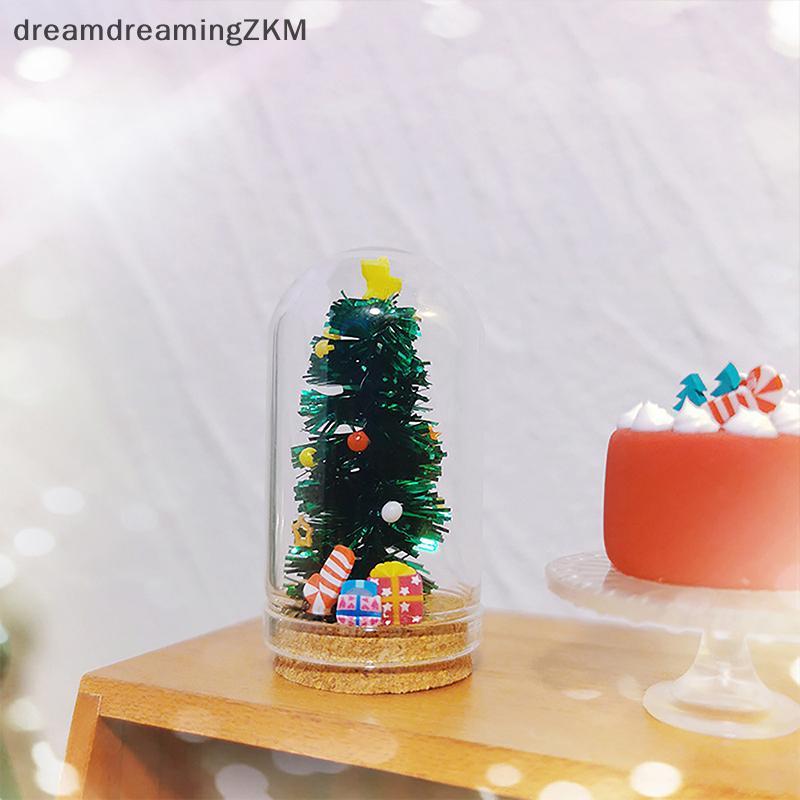 [dreamdreaming] 1: 12 Nhà búp bê Thủy tinh thu nhỏ Cây thông Noel Trang trí kính Búp bê Chai Giáng sinh Mô hình Trang trí nhà búp bê [zkm]