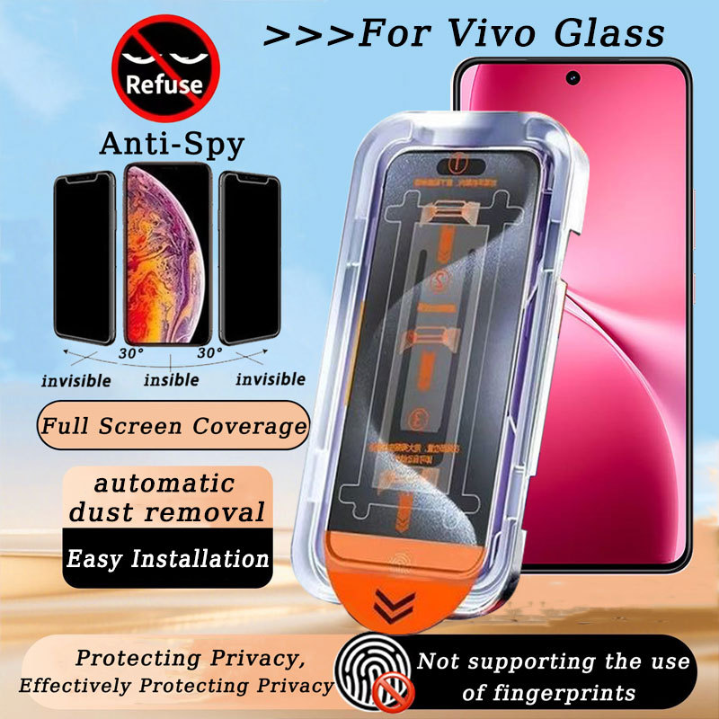 Kính Cường Lực và Khung Tự Dán Chống Nhìn Trộm Cho VIVO V60 V50 V40 Lite V29E V25 V25E V23 V23E V21 V21E V20 SE V15 Pro 4G 5G 2025