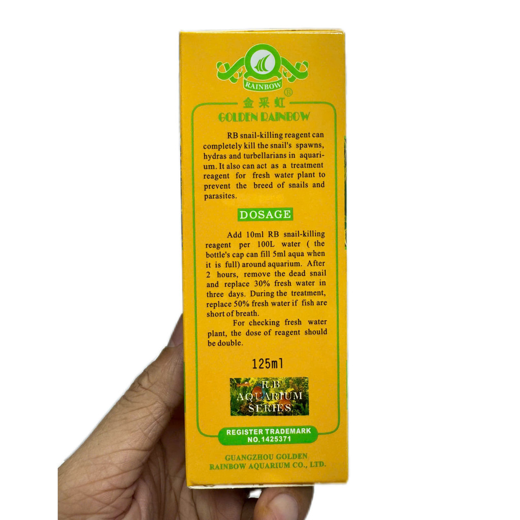 Dung Dịch Diệt Ốc Hại Bể Cá, Thủy Sinh Golden Rainbow (Chai 125ml)