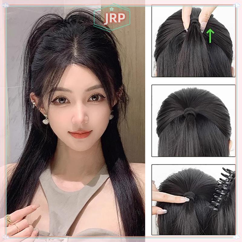 JRP Đuôi Ngựa Tóc Giả Nữ Nửa Buộc Bím Tóc Giả Mảnh Kẹp Tóc Gà JRP