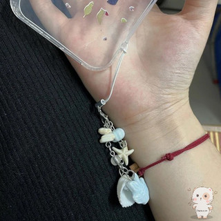 【Chamvn】dây đeo điện thoại hình trái tim đính hạt Dây đeo điện thoại hình sao biển mùa hè mặt dây chuyền ốp