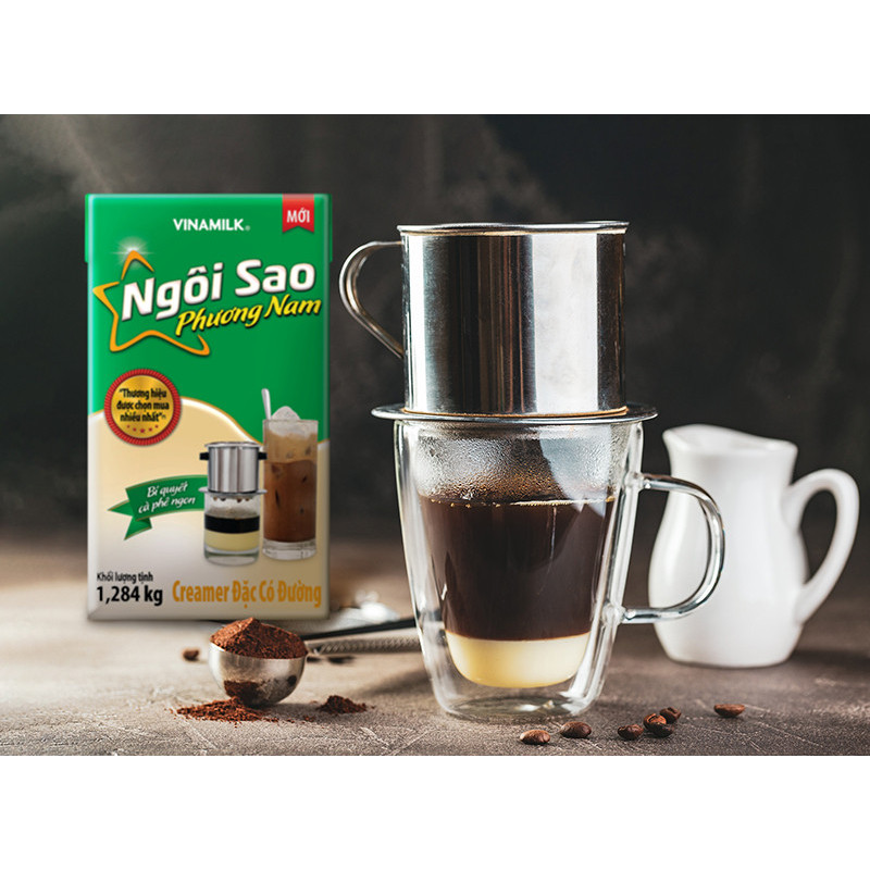 Sữa Đặc Ngôi Sao Phương Nam Hộp 1,284kg Xanh Lá, Độ Béo Đậm Pha Trà Sữa, Cà Phê Chuẩn Vị