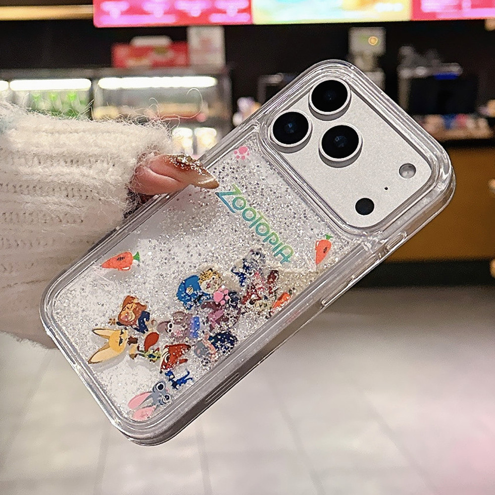 Phim Động Vật Trượt Cát Trôi Acrylic Ốp Lưng Điện Thoại iPhone 17 Pro Max 16 15 14 13 12 Vỏ Bảo Vệ Chống Sốc
