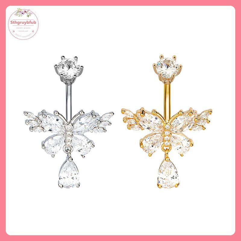 Nhẫn rốn pha lê zircon tinh tế, thời trang gợi cảm dành cho nữ