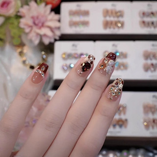 Pháp Rhapsody Handmade Móng Tay Đeo Ánh Sáng Sang Trọng Quang Trị Liệu Móng Tay Lớp Nguyên Chất Tay Làm Móng Tay Mảnh 25.12.12