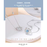 Vòng cổ thông minh bạc 925 nữ, thiết kế hình bầu dục và trái tim, phù hợp làm quà tặng ngày lễ tình nhân — ảnh 2