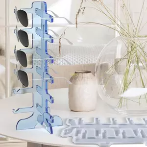 Flgo Nhiều Lớp Kính Mát Giá Đỡ Khuôn Nhựa DIY Epoxy Khuôn Silicon Cho Kính Móc Khóa Mặt Dây Chuyền Giá Đỡ Kệ Đứng
