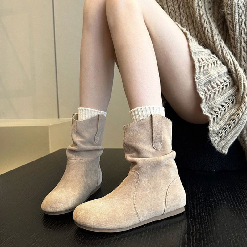 Boot Nữ Vintage Đế Mềm Chống Trượt Dễ Phối Đồ Style Ulzzang