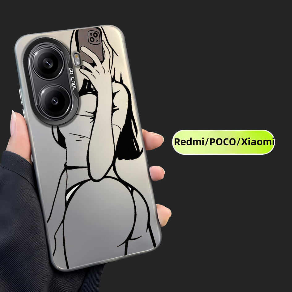 Dành cho Redmi Turbo 5 Max / Turbo 4 Pro / POCO X8 Pro X7 X6 F8 F7 "Cô gái gợi cảm" Ốp điện thoại viền mềm lưng cứng / Note 15 Pro Mi 15T 14T K90 Pro Vỏ Redmi chống sốc