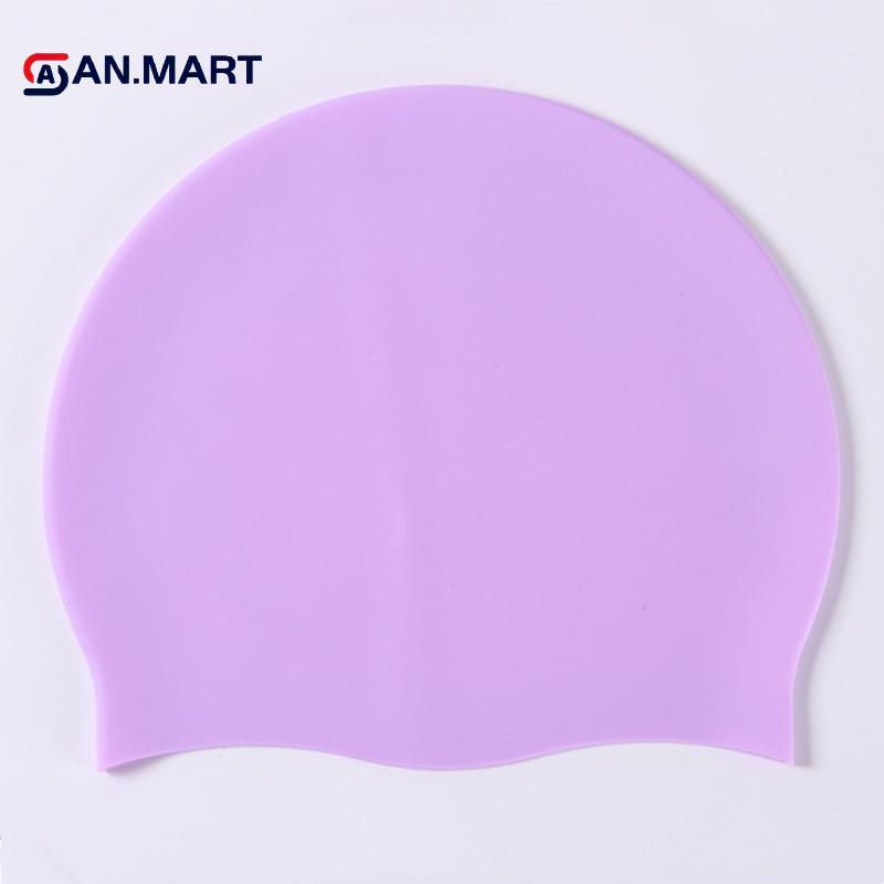 AN.MART Silicone World Mũ Bơi Nam Nữ Tóc Dài Màu Chống Thấm Nước Thể Thao Đàn Hồi Cao Người Lớn Bơi Mũ Bể Bơi Mũ Lặn VN