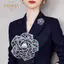 PNPIA- Nữ Camellia Trâm cài đính kim cương giả Ngọc trai Chi tiết Áo khoác thời trang Phụ kiện trang phục trang trọng và thường ngày