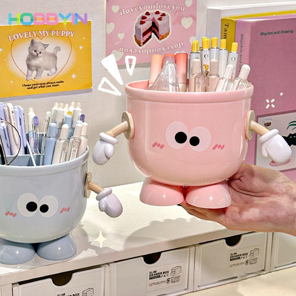 Hộp đựng đồ để bàn HOBBYIN, Hộp đựng bút đa năng đa năng, Hộp đựng văn phòng phẩm hoạt hình bằng nhựa dễ thương
