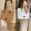 Yoo Túi đeo vai có hoa văn ren thực tế Túi đựng đủ rộng rãi cho đồ bơi Dép xỏ ngón và phụ kiện