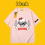Hàng sẵn có tay ngắn BKMK hình mèo ngộ nghĩnh hoạt hình in họa tiết Châu Âu và Châu Mỹ Unisex dáng rộng Áo thun cổ tròn mới