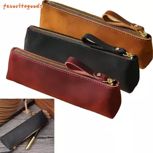 Túi đựng cọ trang điểm FAVORITEGOODS, Bút chì làm đẹp cầm tay chống bụi, Dụng cụ làm đẹp Bảo quản da PU Dây kéo đóng túi đựng bút chì du lịch