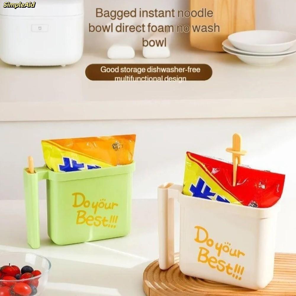 [Vận chuyển nhanh] Bát mì ăn liền lười biếng không giặt SIMPLEAID, có nĩa Bát mì ăn liền đa chức năng trong túi, Hộp đựng mì ăn liền di động chịu nhiệt độ cao