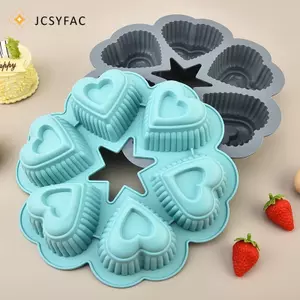 JCSYFAC Linh Hoạt Silicon Hình Trái Tim Khuôn Bánh Nonsti Khay Cho Sô Cô La Và Bánh Cho Nhà Bếp Nướng Tiệc Và Lễ Hội Dịp Mới