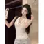 Mùa Hè Phong Cách Mới Pure Desire Sang Trọng Ngọt Ngào Cô Gái Dây Camisole Nữ Gợi Cảm Slim fit Ngắn Dây Cổ Xoay Cổ Áo Phong Cách Pure Desire Ngọt Ngào Cay Thiết Kế Phong Cách Niche Bán Chạy Phong Cách Mặc Hàng Ngày Quần Áo Nữ