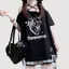 Mỹ Retro Đeo Chéo Dây Buộc Nơ In Hình Ngắn Tay Áo Thun Nữ Thiết Kế Hàng Đầu Hợp Thời Trang 5.19