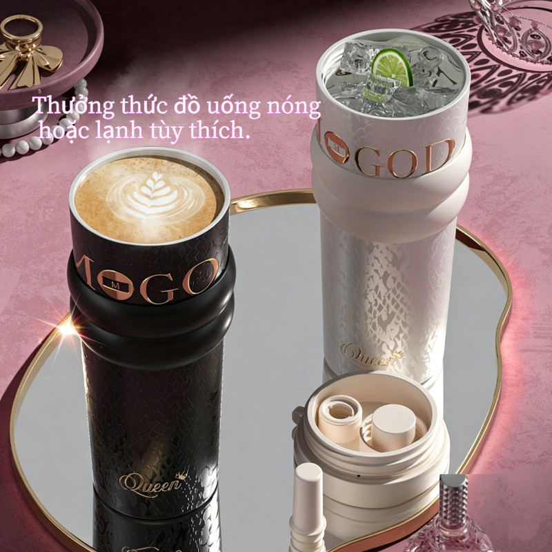 cốc giữ nhiệt thép không gỉ 316 dung tích 710ml giữ nóng lạnh có ống hút nắp đậy an toàn không BPA