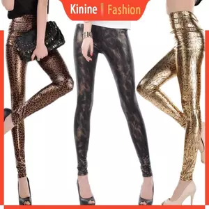 KIN Animal Print Slim Fited Legging dành cho nữ Quần mắt cá chân giả da