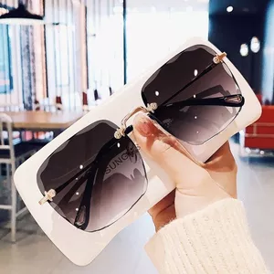 Sản Phẩm Mới Kính Mát Không Khung Nữ Phiên Bản Hàn Quốc Influencer Phong Cách Mặt Tròn Ánh Sáng Màu Vuông Kính Mát Chống Tia Cực tím Mắt Hợp Thời Trang 26.3.22
