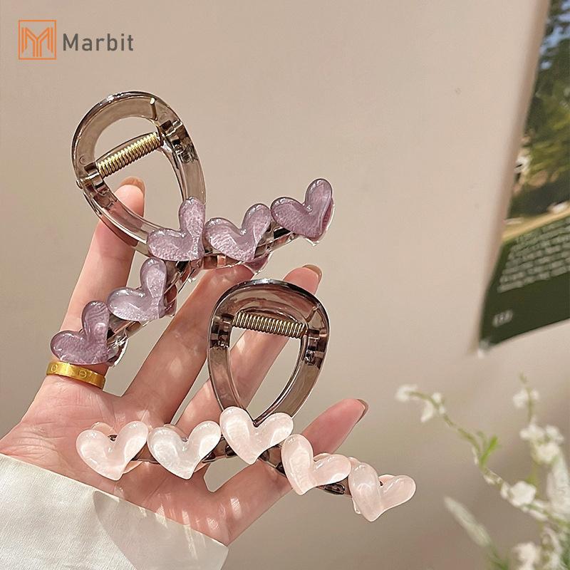 Kẹp tóc Marbit thanh lịch với thiết kế mờ trái tim ngọt ngào, phụ kiện tóc thời trang cho nữ