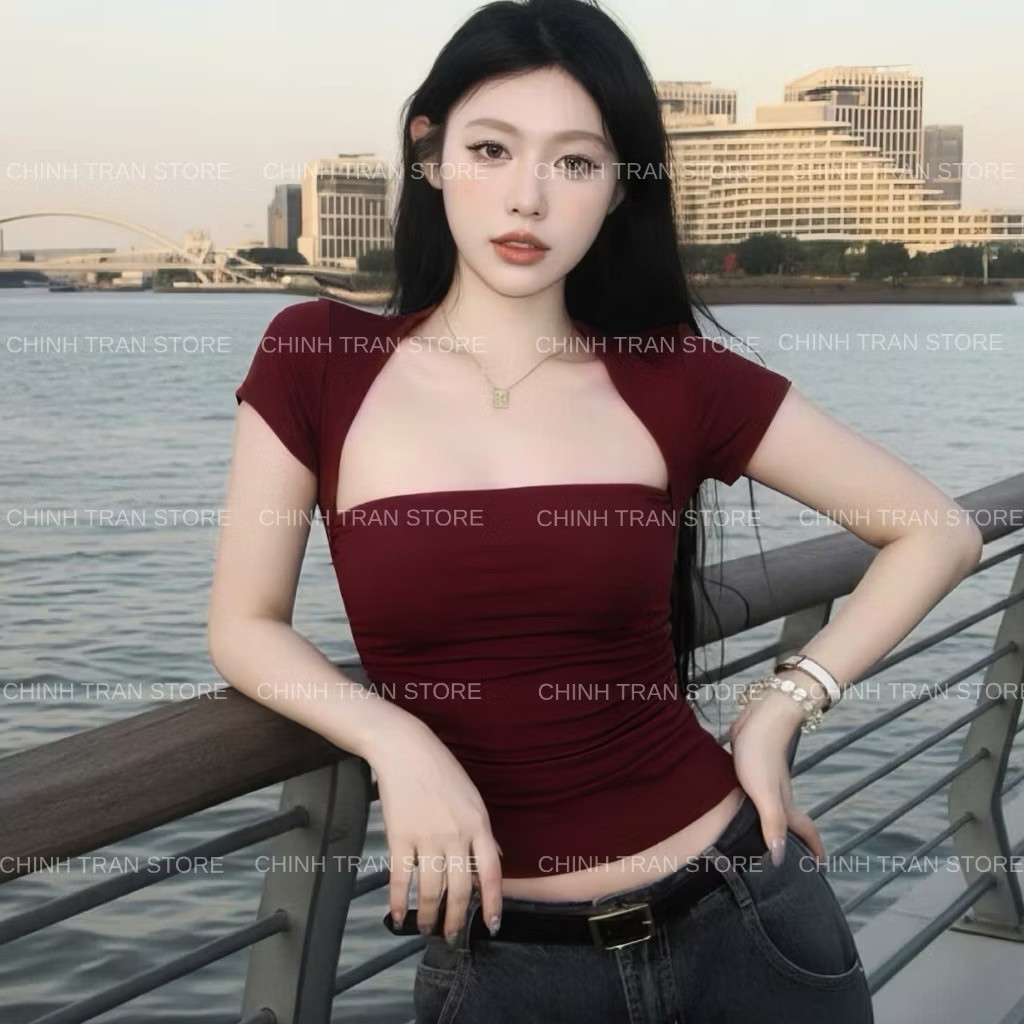 Áo Thun Nhún Eo Tay Ngắn Ôm Body Chất Thun Cotton Nhiều Màu Kenco Thời Trang Nữ