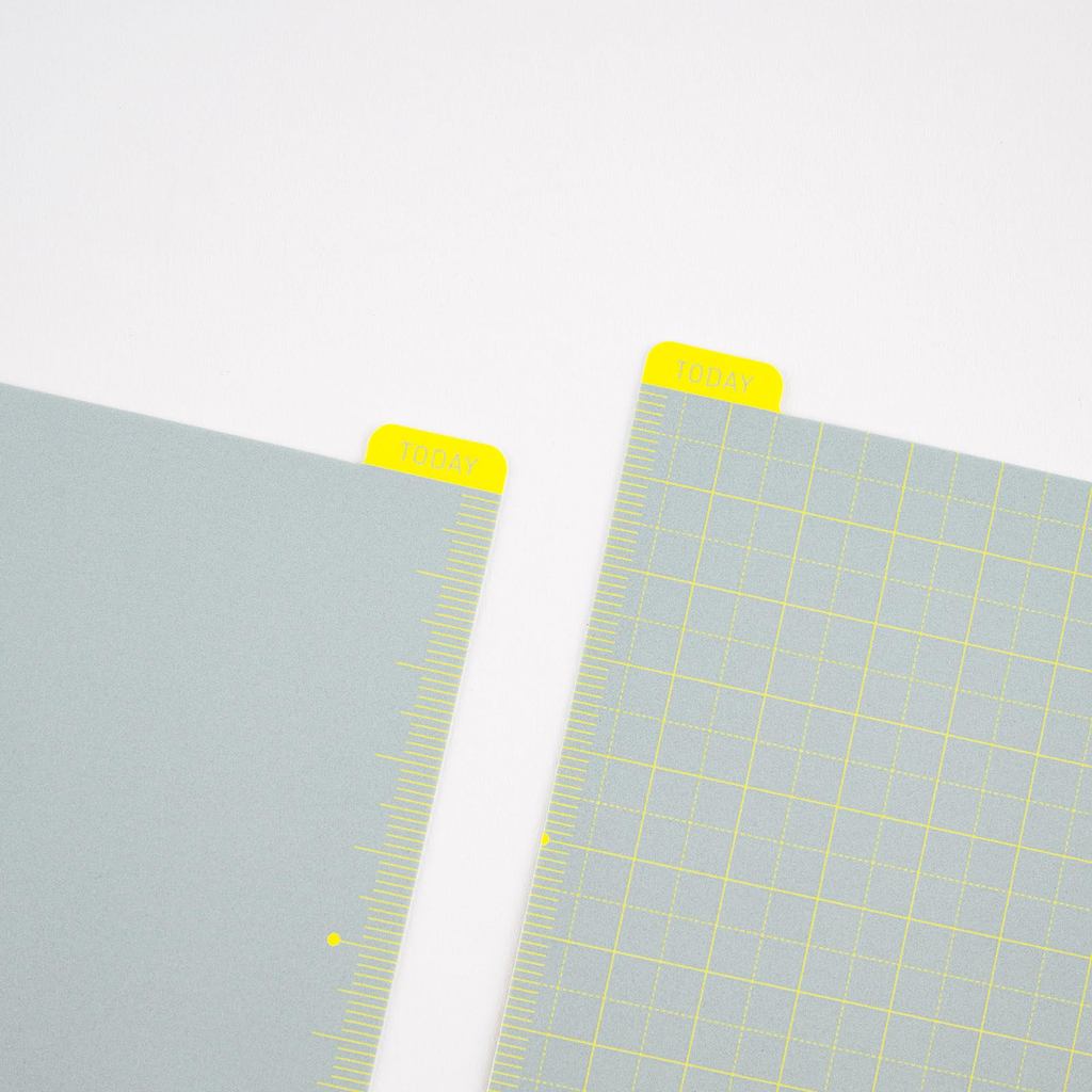Hobonichi Techo Underlay Ice Gray x Yellow for Weeks Size Planner AccessoryㅤDirect From Japan