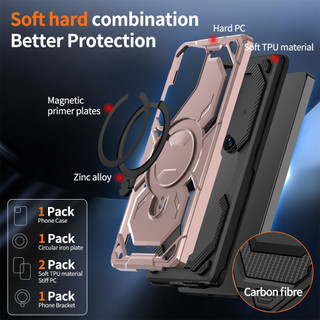 Có Giá Đỡ Từ Tính Ốp Lưng Điện Thoại Samsung Galaxy S25 S24 S23 S22 ULTRA PLUS FE EDGE Vỏ Tản Nhiệt Chống Sốc
