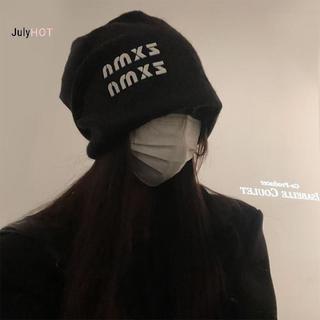 JULYHOT Slouchy Beanie Hat Nữ Phong Cách Nhật Bản Mùa Đông Ấm Đan Kích Thước Lớn Mặt Giảm Béo Màu Xám Nhiệt Dễ Thương Đa Năng Mũ Massivedeals