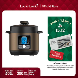 Nồi Áp Suất Điện Tử Đa Năng Lock&Lock Pressure Cooker 6L Màu Đen EJP676BLK