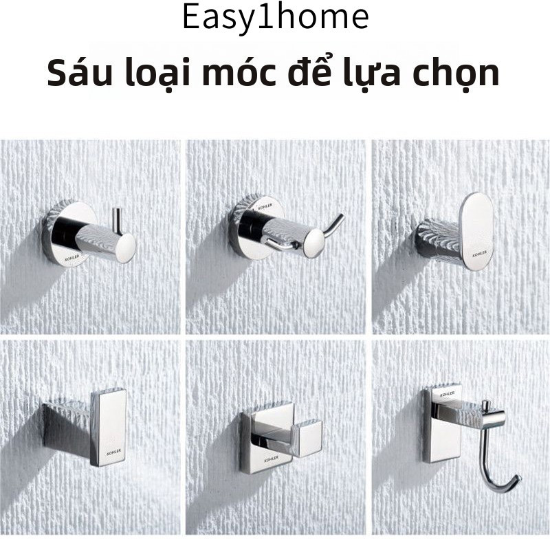 【 KOHLER 】Giá treo quần áo bằng thép không gỉ 304 cho phòng tắm cổ điển, móc đơn gắn tường có hóa đơn