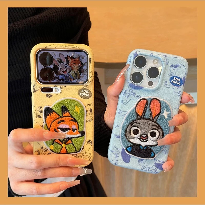 Ốp điện thoại da thỏ thêu tai 3D cho iPhone 17 Pro Max 17 Air 16 Plus 15 14 13 12 11 Vỏ bảo vệ chống sốc
