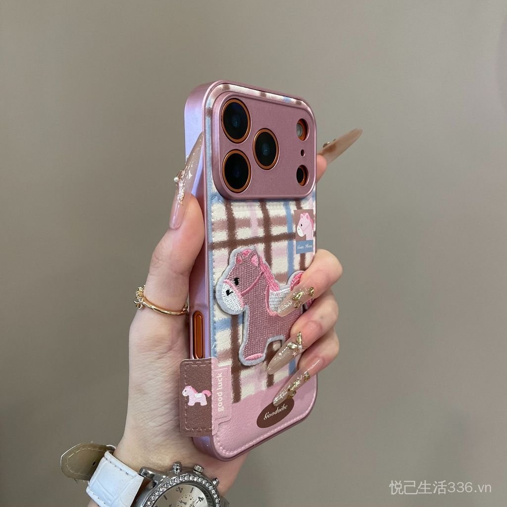 Ngựa Sọc Thích Hợp Cho Vỏ Điện Thoại 17pro iphone16pm Da Hạt 15 Độc Đáo 14plus Chống Sốc 11