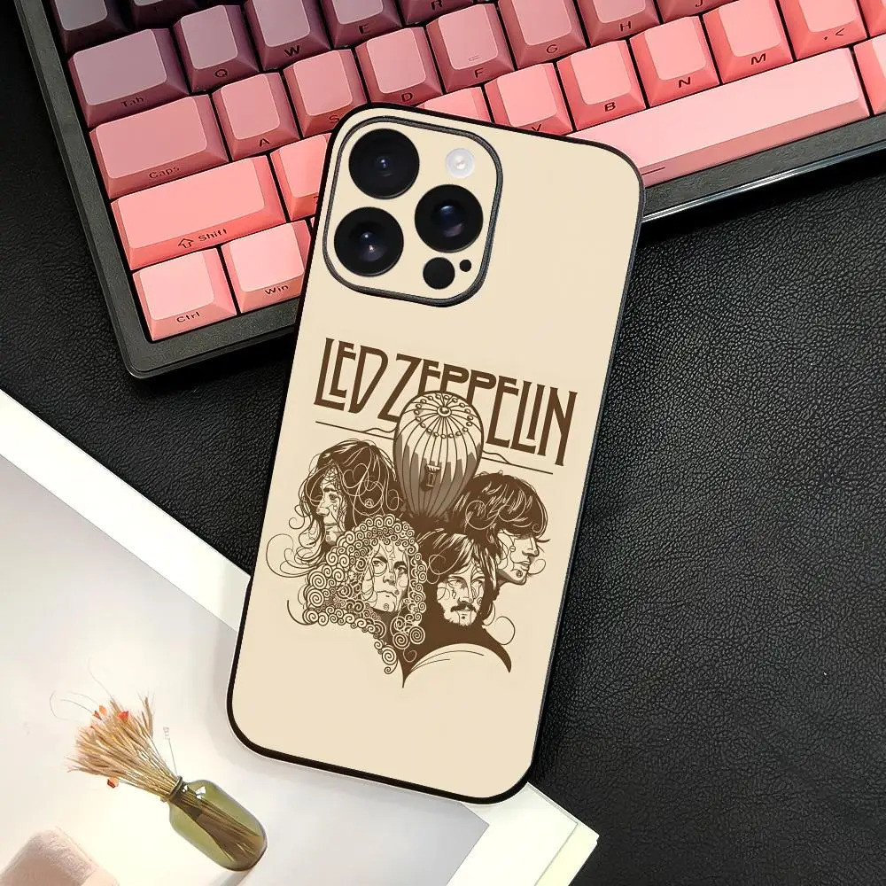 Ốp Điện Thoại TP-2 Band L-Led Z-Zeppelins Cho IPhone 17 16 15 14 13 12 11 Pro Max Plus Mini Đen Mờ Vỏ Mềm Funda