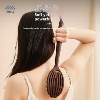 ELBBKG Bàn Chải Toàn Thân Tay Cầm Dài Tắm Tắm Ba Scrubber Boar Lông Hoàn Hảo Khô Da Chải Cần Thiết Cho Da Tẩy Tế Bào Chết Dụng Cụ Tắm Mới